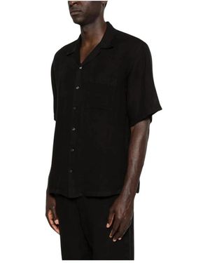 120% Lino Short Sleeve Shirts - Black