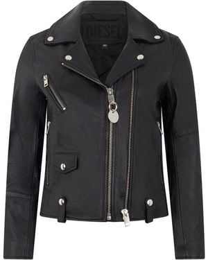 DIESEL Leather Jackets - Black
