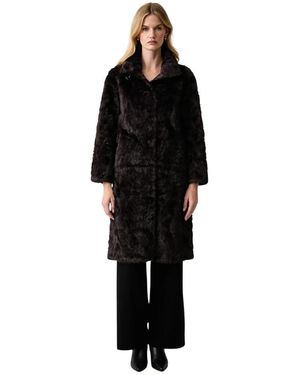 Silvian Heach Jassen ,Bruin ,Leer Magris Jas - Zwart