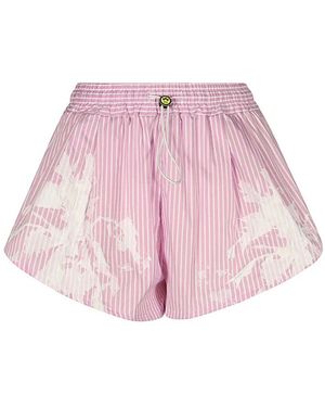 Barrow Elastische Wide Leg Shorts - Roze