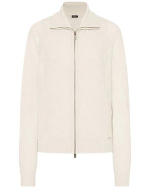Kiton Truien & Vesten ,Wit ,Kasjmier Luxe Gebreide Bomberjack - Naturel