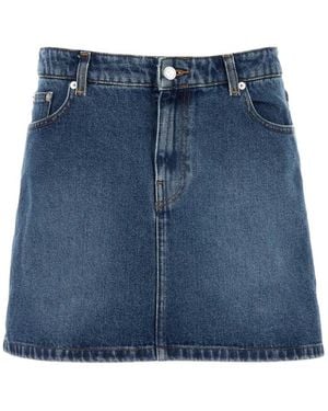 A.P.C. Denim Moss Mini-Rok - Blauw