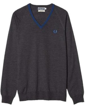 Fred Perry V-Neck Knitwear - Blue