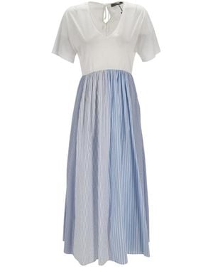 Weekend by Maxmara Jersey Baumwolle Merzerisiertes Kleid - Blau
