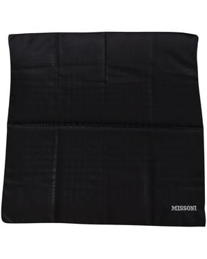 Missoni Wool Knit Neck Wrap Shawl Scarf - Schwarz