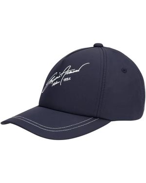 Emporio Armani Zijden Blend Baseball Cap - Blauw