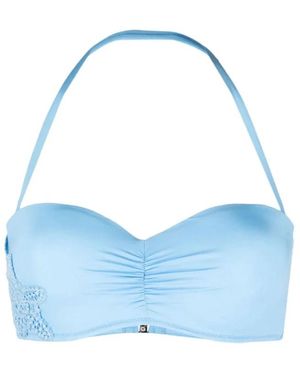 Ermanno Scervino Blauwe Bandeau Bikinitop Met Ruches
