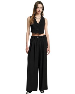 Please Cropped Gilet - Schwarz