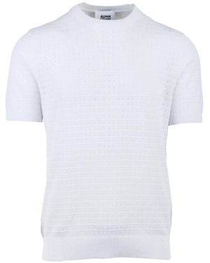 Alpha Studio Round-Neck Knitwear - White