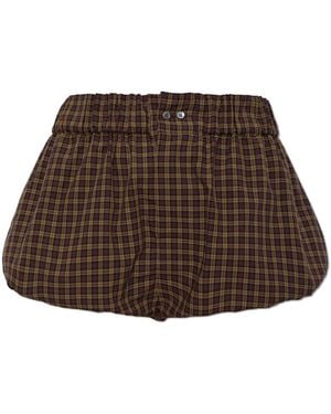 Marni Korte Broeken ,Bruin ,Katoen Katoenen Geruite Shorts