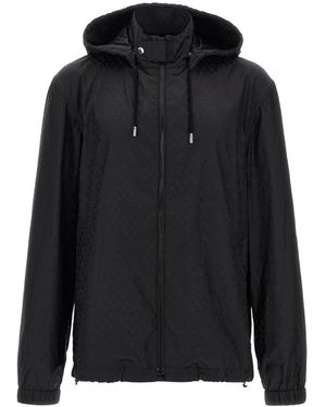 McQueen Skull Jacquard Windbreaker - Zwart