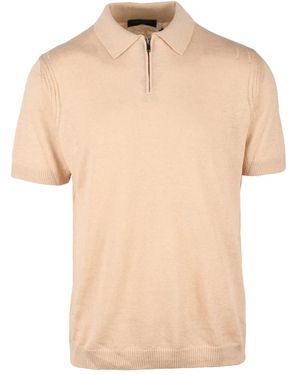 Daniele Fiesoli Tops ,Katoen Gebreid Poloshirt - Naturel