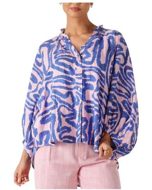 Pom Waves Blouse - Blauw