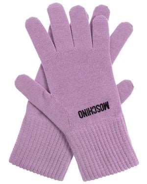 Moschino Handschoenen Met Geborduurd Logo - Paars