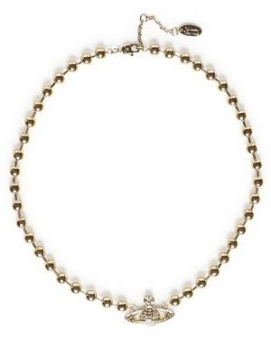 Vivienne Westwood Thames Mini Bas-Relief Ball-Chain Halskette - Mettallic
