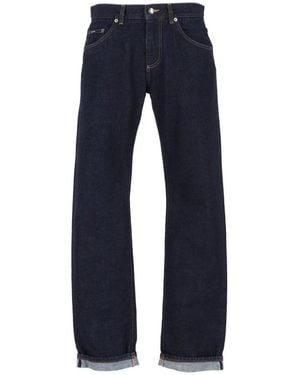 Dolce & Gabbana Jeans ,Blauw ,Katoen Klassieke Jeans Met Logo Borduurwerk