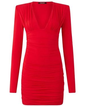 Roberto Cavalli Gedrapeerde Mini Jurk - Rood