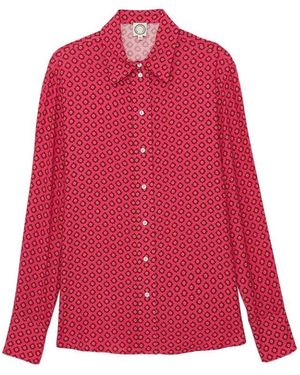 Ines De La Fressange Paris Rosa crepe hemd mit leon stickerei - Rot