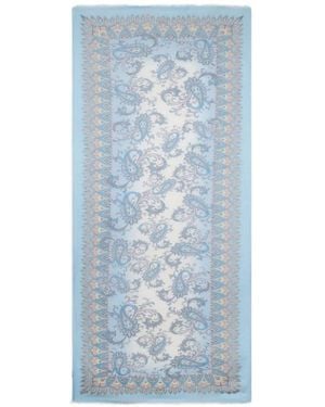 Etro Leinenmischungs-Schal Mit Floralem Paisley-Motiv - Blau
