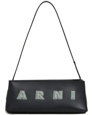 Marni Tassen ,Zwart ,Leer Museo Baguette Tas