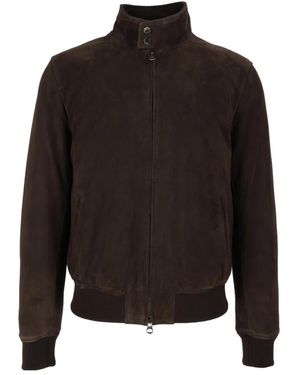 Stewart Jassen ,Bruin ,Leer Nuvola Jacket - Zwart
