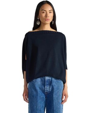 Liviana Conti Truien & Vesten ,Blauw ,Rondgebreide Trui