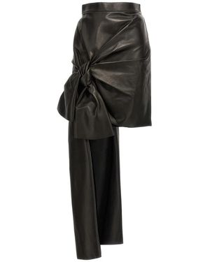 McQueen Rokken ,Zwart ,Leer Maxi Strik Lederen Rok