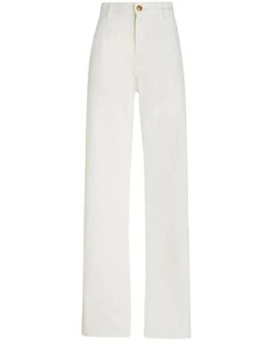 Etro Baggy Jeans With Embroidery - White