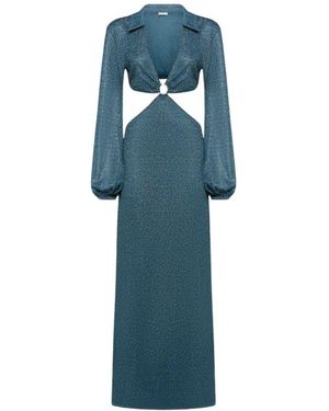 Oséree Kleedjes ,Blauw ,Lumiere Cut Out Lange Jurk