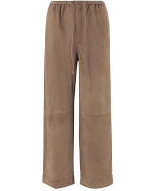 By Malene Birger Leather Trousers - Brown