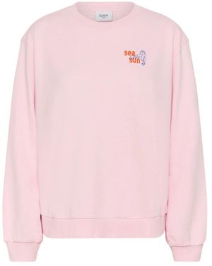 Saint Tropez Hoodies & Sweatvesten ,Roze ,Lorissa Sz Sweatshirt