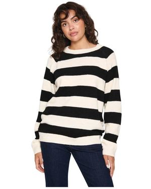 Saint Tropez Truien & Vesten ,Veelkleurig ,Ice Stripe Gebreide Trui - Wit