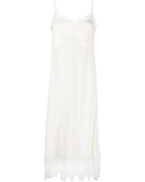 Simone Rocha Kleedjes ,Wit ,Nylon Lace Trim Slip Dress