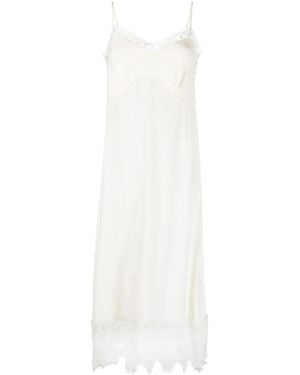 Simone Rocha Kleedjes ,Wit ,Nylon Lace Trim Slip Dress