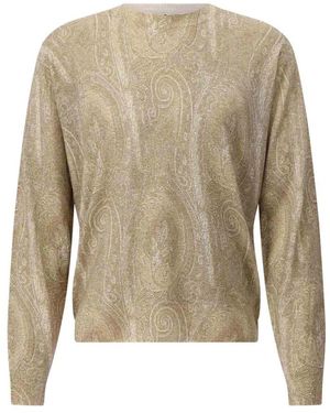 Etro Seide &Amp; Kaschmir Paisley Pullover - Natur