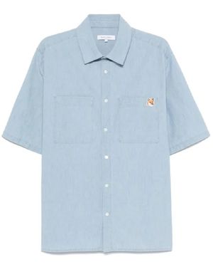 Maison Kitsuné Short Sleeve Shirts - Bleu