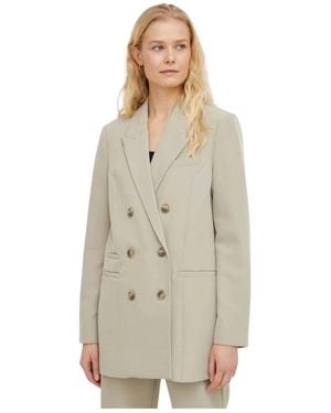 Bruuns Bazaar Jassen ,Polyester Dubbelrijige Blazer - Naturel