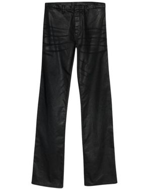 Gucci Gecoate Katoenen Twill Denim Broek Met Web - Zwart