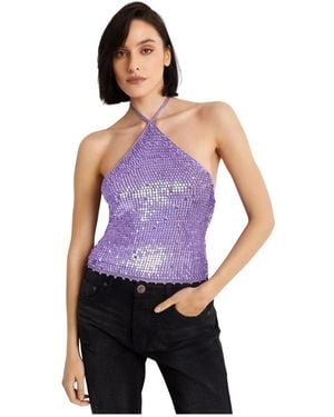 retroféte Sleeveless Tops - Purple