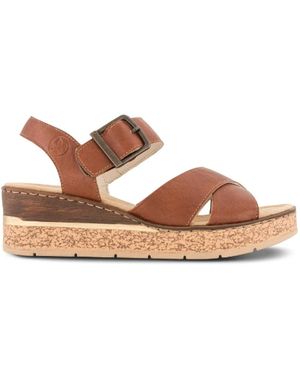 Rieker Schoenen ,Bruin ,Leer Ultralet Plateau Sandal