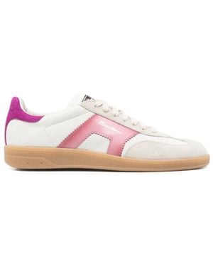 スニーカー Santoni Sneakers in pelle scamosciata con stampa logo Pink Santoni Sneakers In Pelle Scamosciata Con Stampa Logo Size