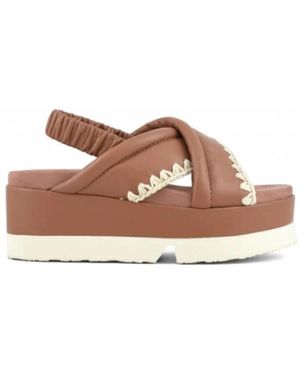 Mou Schoenen ,Bruin ,Leer Flat Sandalen
