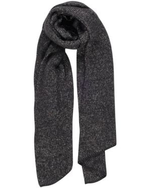 Pieces Texturierter strick schal mit lurex - Schwarz