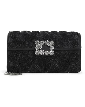 Roger Vivier Zwarte Schoudertas Met Kristaldetails