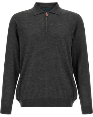 Kiton Polo Met Lange Mouwen - Grijs