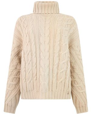 Herno Truien & Vesten ,Wol Trui Met Hoge Kraag - Naturel