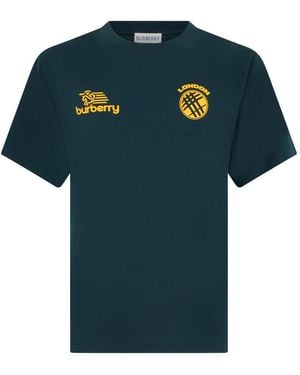 Burberry Katoenen T-Shirt Met Print - Blauw