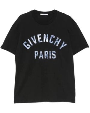 Givenchy Tops ,Zwart ,Katoen Paris Logo T-Shirt