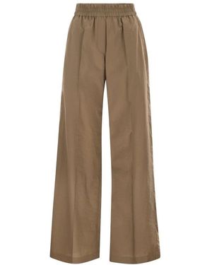 Brunello Cucinelli Wide-Leg Broeken - Bruin