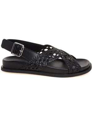 Guglielmo Rotta Flat Sandals - Black